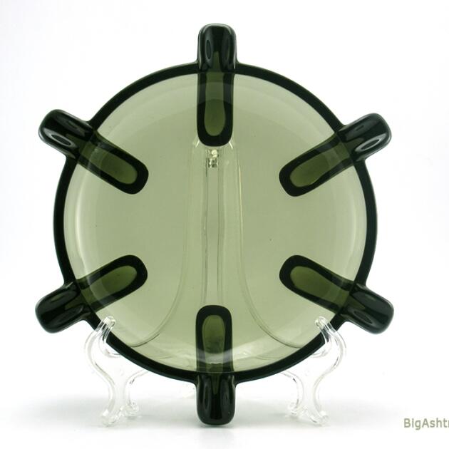 Pilot Cigar Ashtray by Viking Art Glass in Smoke Olive