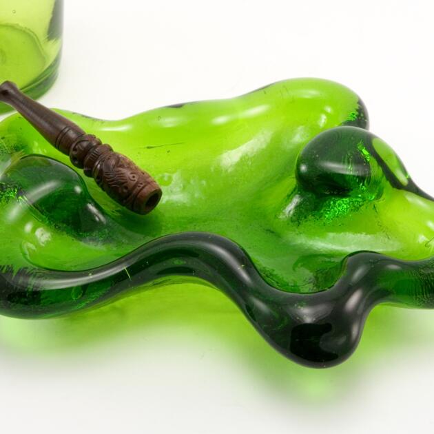 Retro Modern Glass Amoeba Utility Dish by Blenko 1960