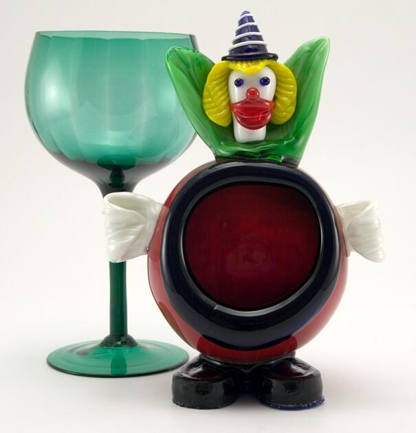Vintage Murano Glass Clown Ashtray