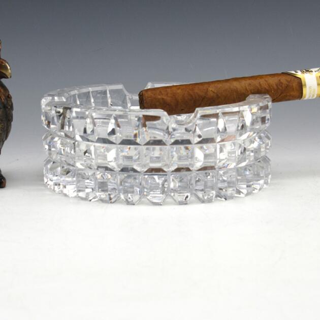 High Quality Crystal Ashtray Duncan Block Pattern