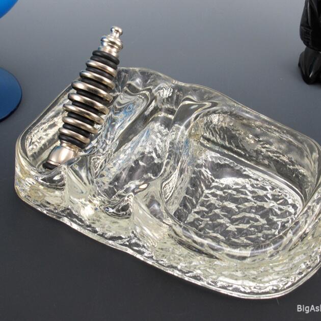 Retro Modern Pipe and Stash Holder in Vintage Glass