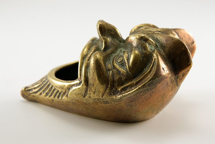 Vintage Devil Hand-Cast Brass Ashtray Made in Greece - Image 3