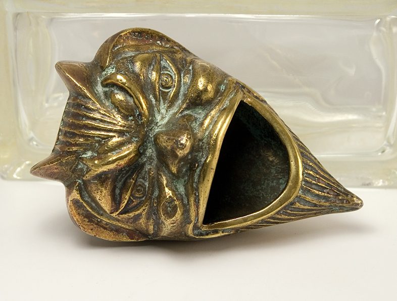 Vintage Devil Hand-Cast Brass Ashtray Made in Greece - Image 5