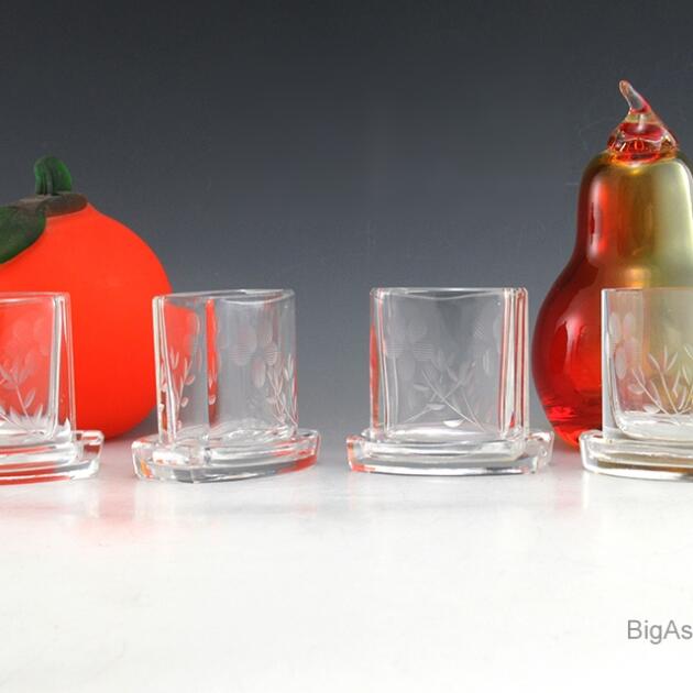 Art Deco Belgium Lead Crystal Smoke Service for 4 by Val St. Lambert