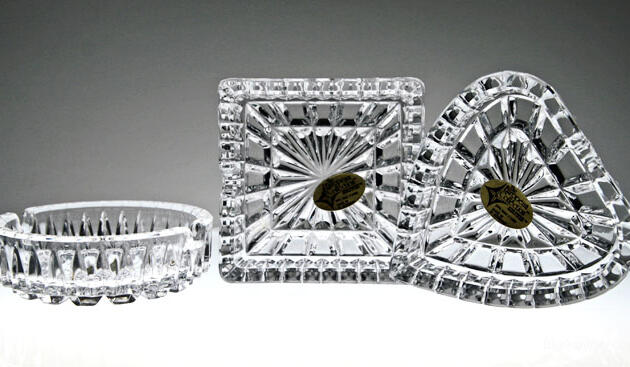 Vintage German Lead Crystal Ashtray Boxed Set