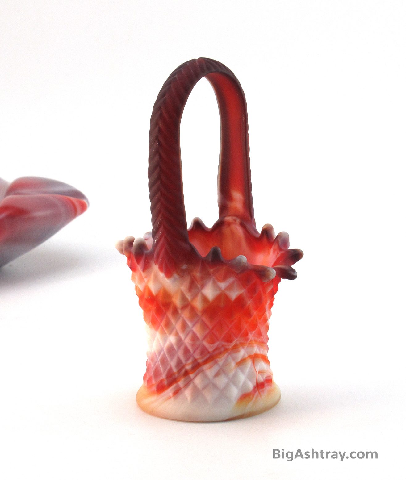 Imperial Peaches and Cream Art Glass Ashtray and Smoke Holder - Image 6