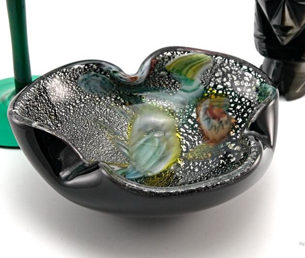 Vintage Venetian Art Glass Ash Bowl