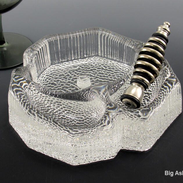 Quality Scandinavian Crystal Dual Pipe Ashtray with Tapper