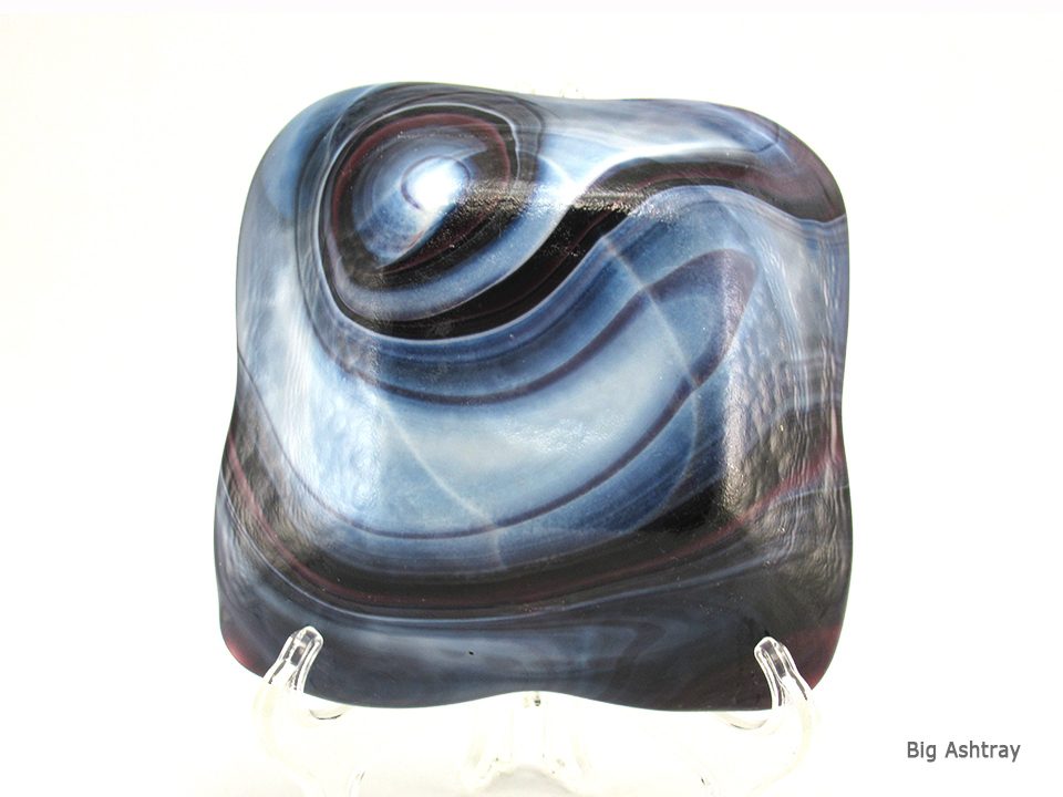 Slag Glass Cigar Ashtray by Imperial in Purple and Cream - Image 4