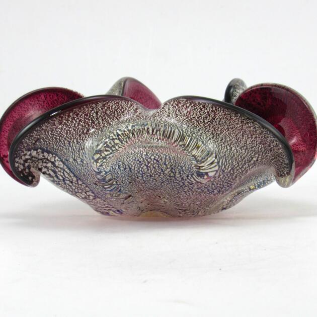 Vintage Venetian Glass Ashtray with Original Sticker