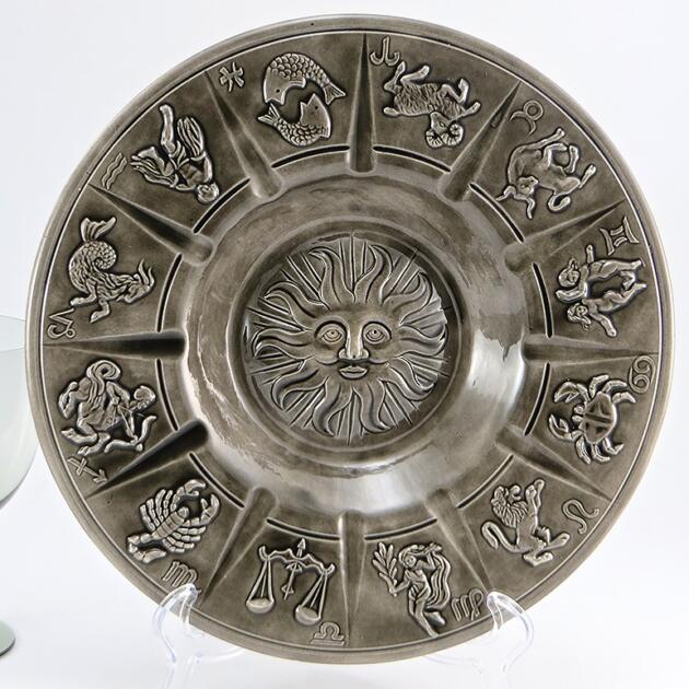 Vintage Zodiac Ashtray Hand-Made Pottery Great Detail