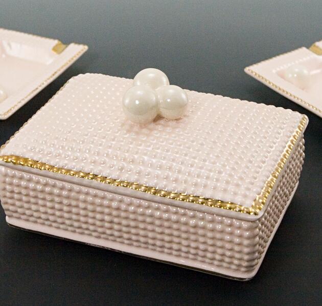 Vintage Feminine Smoke Set Art Deco Pink Puffs