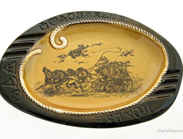 Western 1950s Home Decor Stagecoach Ashtray