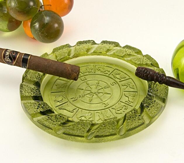 Zodiac Ashtray in Retro Glass with 16 Rests