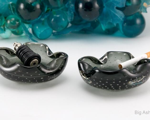 Pair of Swedish Modern Art Glass Ashtrays by Erickson