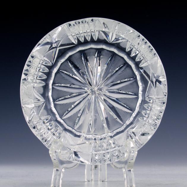 Quality Crystal Ashtray Etched Decor