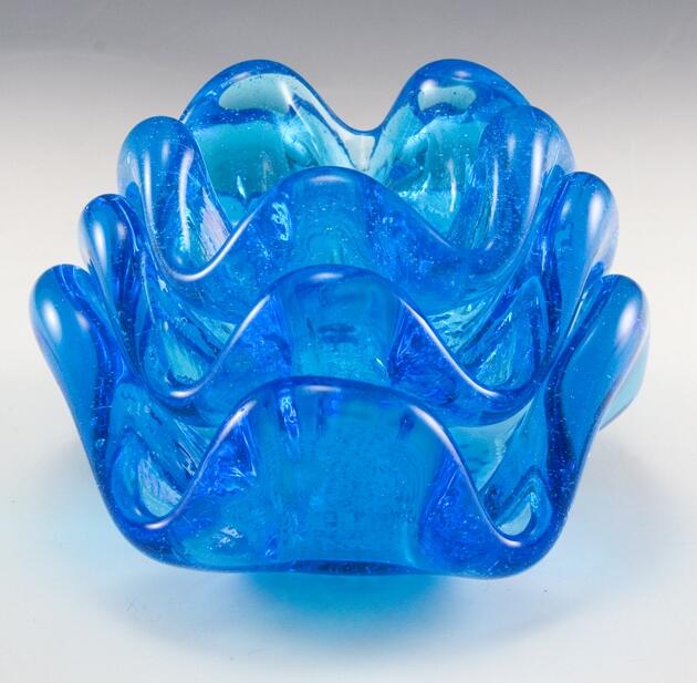 Retro Hand-Made Art Glass Stacking Ashtrays