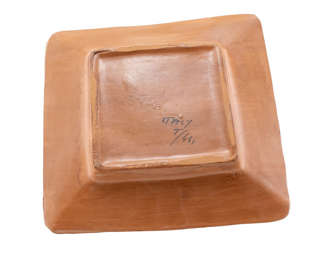 Italian Rossini Mid-Century Local Clay Hand Painted Ashtray