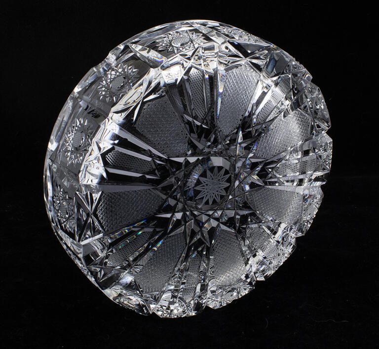 Massive Bohemian Lead Crystal Ashtray