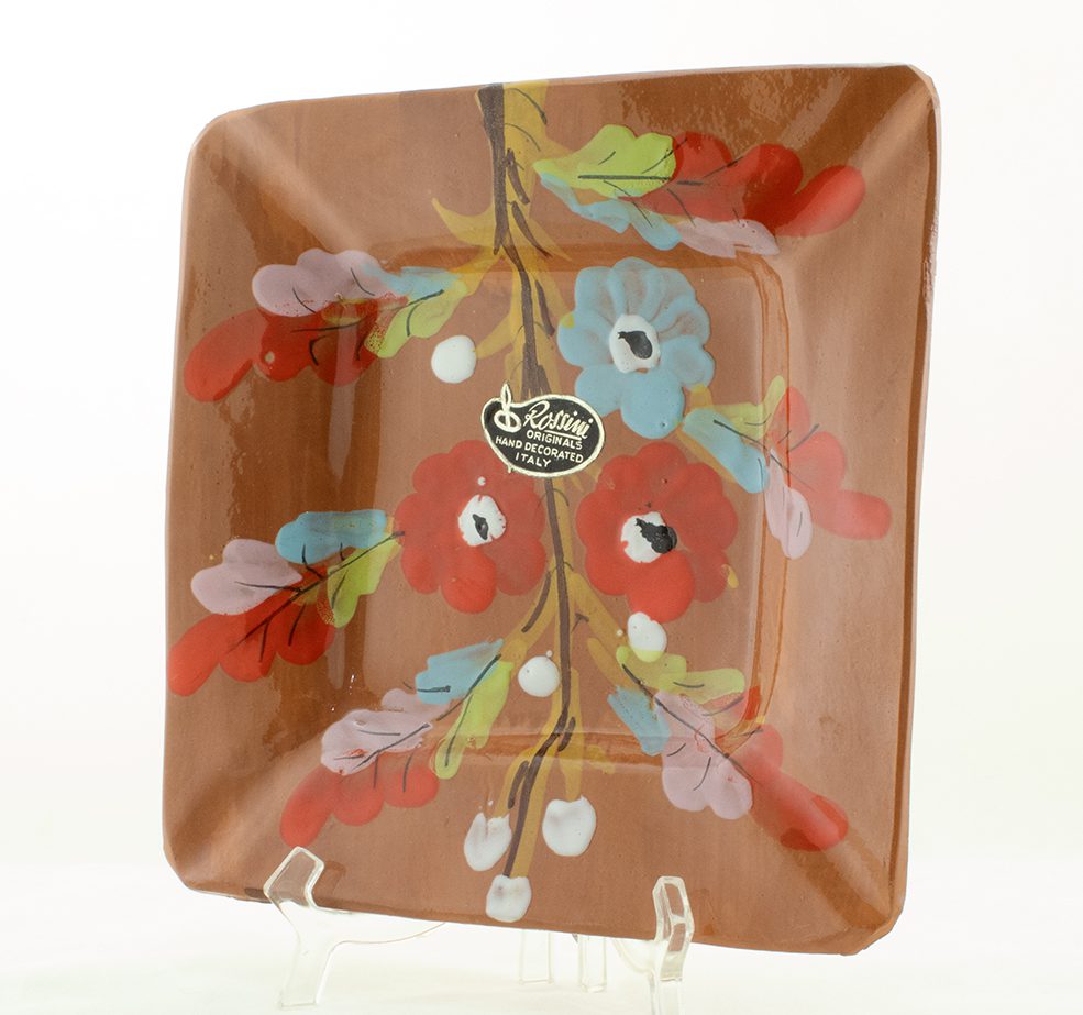 Mid-20th Century Italian Hand Painted Art Ashtray Rossini