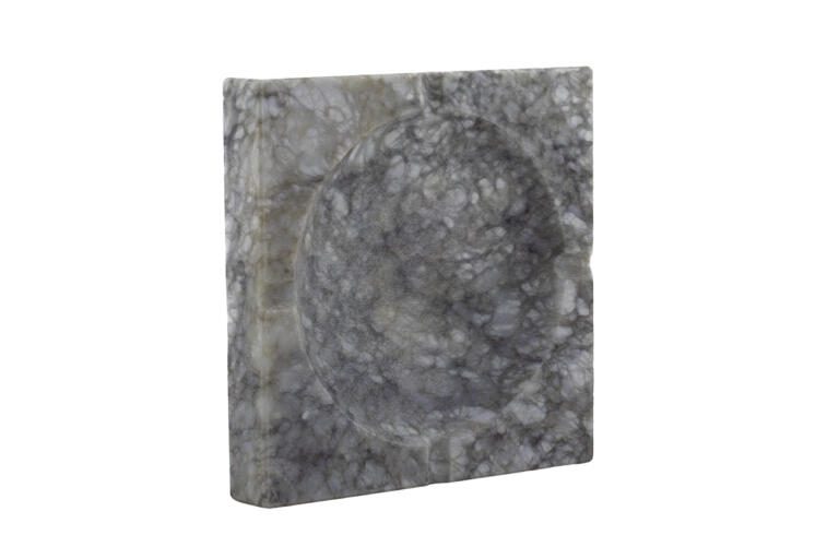 Large outdoor ashtray hand-carved in Alabaster stone.
