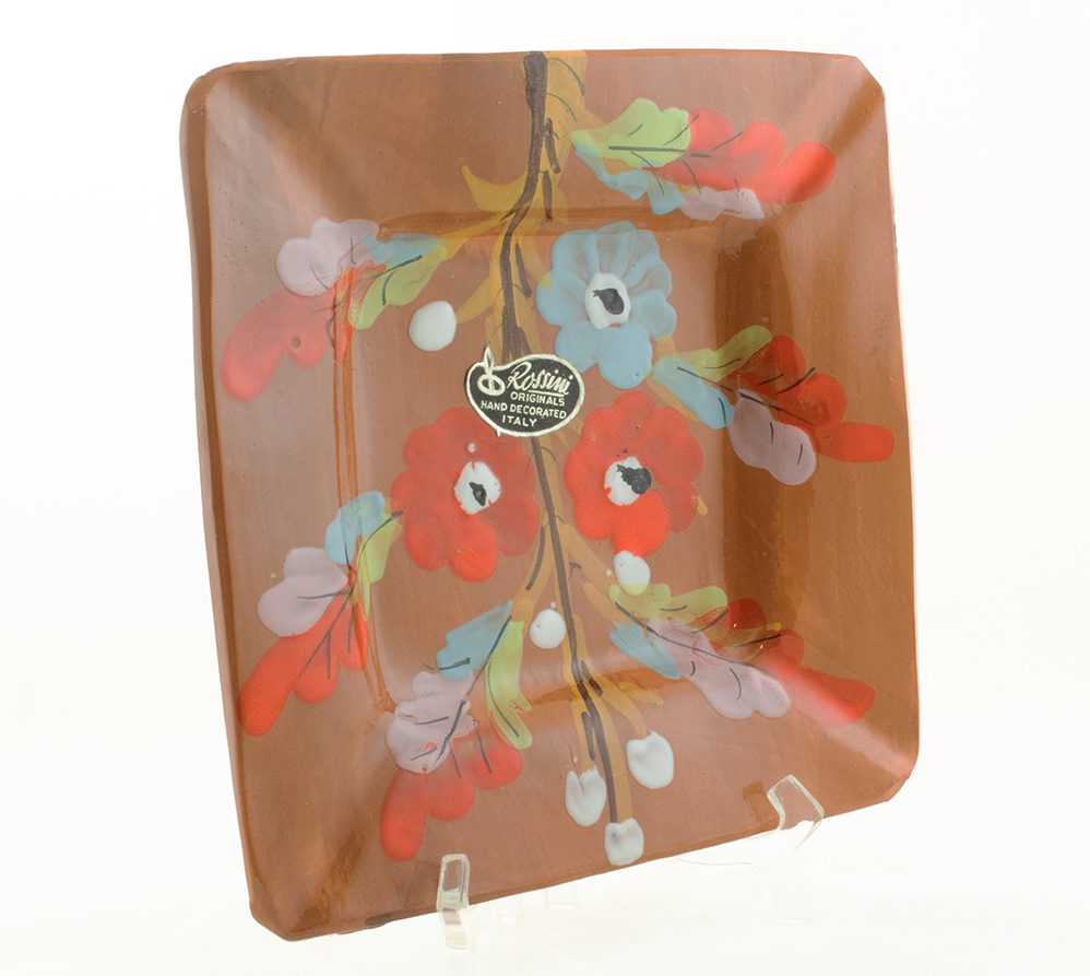 Rossini Mid-20th Century Italian Hand Painted Art Ashtray