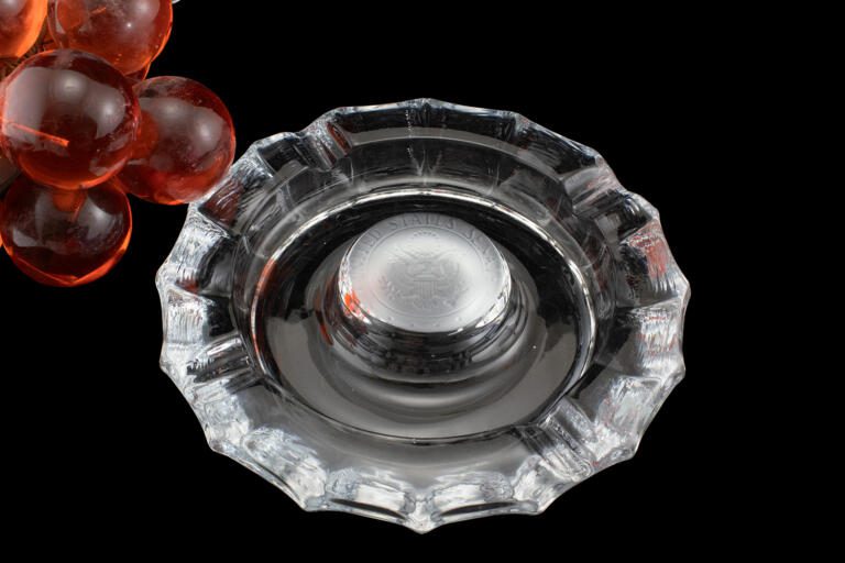 United States Senate Seal Crystal Ashtray by Fostoria Mid-20th Century