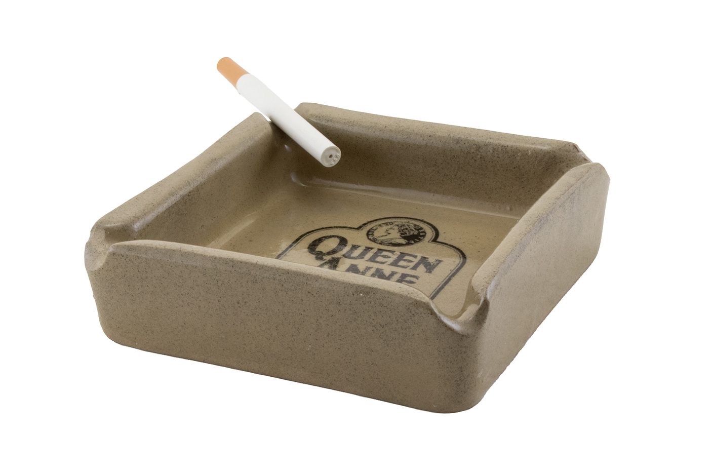 Vintage Queen Anne Whisky English Stoneware Ashtray
