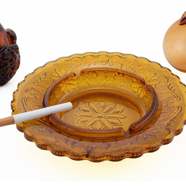 Indiana Glass Tiara Sandwich Patterned Glass Ashtray