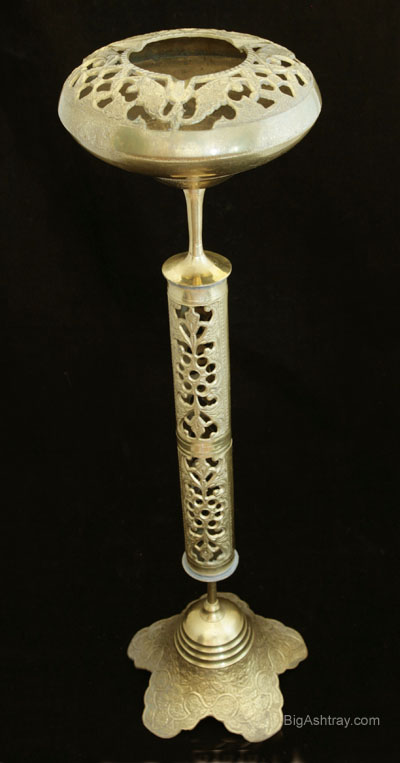 Antique Arts and Crafts Brass Standing Ashtray