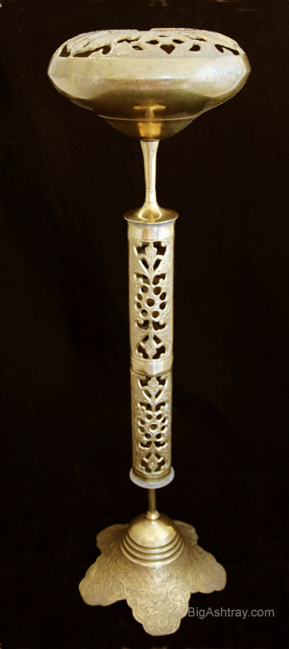 Antique Arts and Crafts Brass Standing Ashtray - Image 3