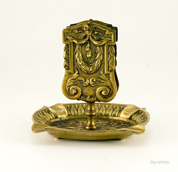 Antique Neoclassic Baroque Match Holder Ashtray from Belgium