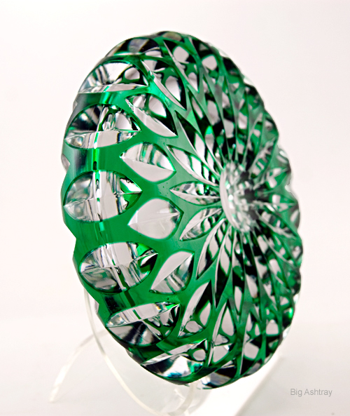 Art Nouveau Overlay Cut Crystal Ashtray - Image 4