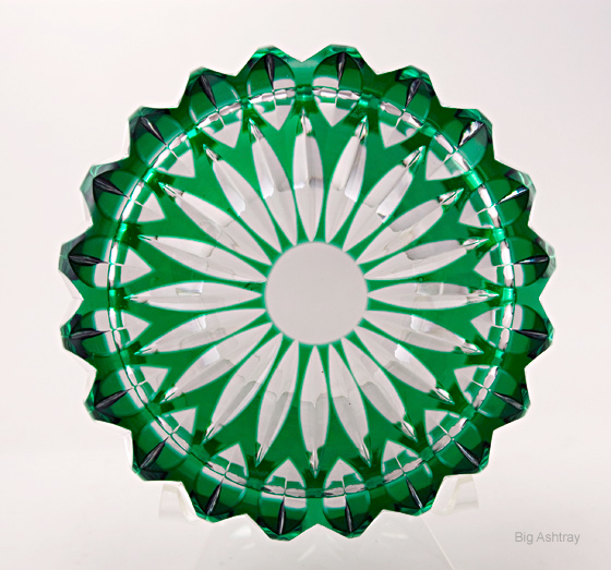 Art Nouveau Overlay Cut Crystal Ashtray - Image 3