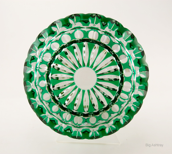 Art Nouveau Overlay Cut Crystal Ashtray - Image 2