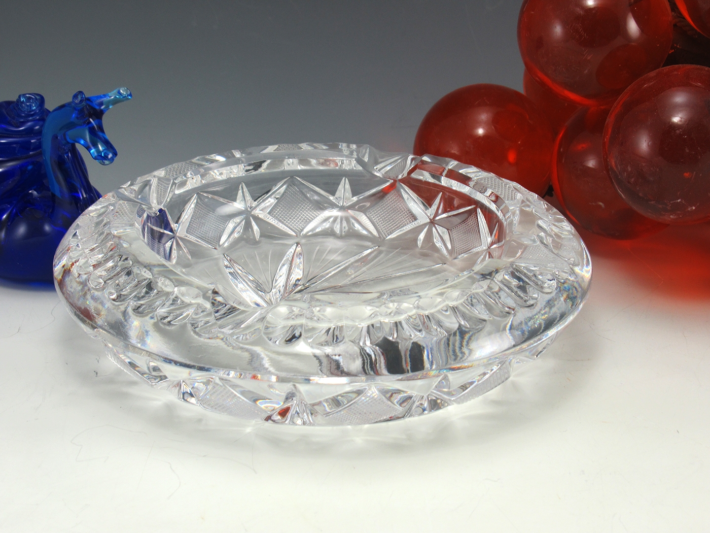 Crystal Ashtray Bohemian Czech High Clarity
