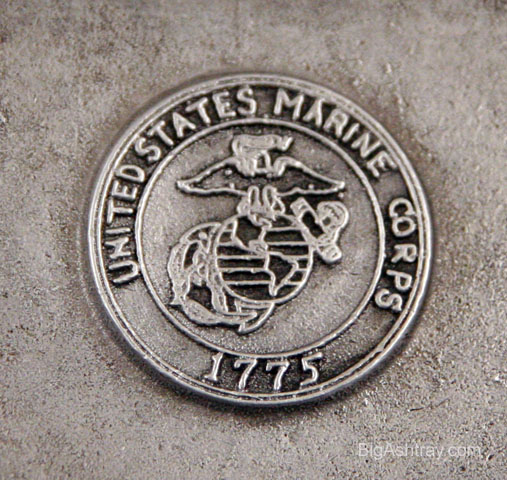 Big Marine Corps Right Wing Pilot Metal Ashtray - Image 2