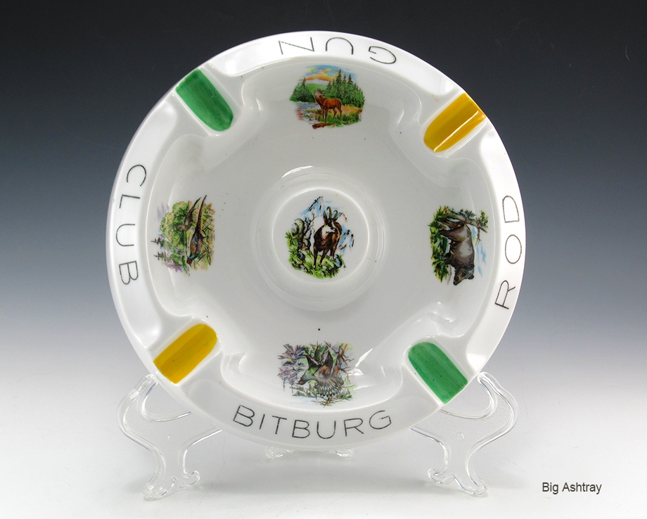 Bitburg Airforce Base Rod and Gun Club Large Ashtray