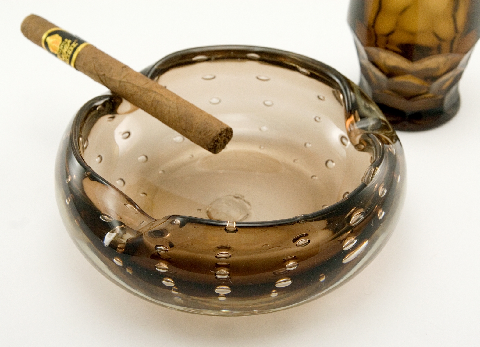 Art Glass Cigar Ashtray Bowl by Blenko