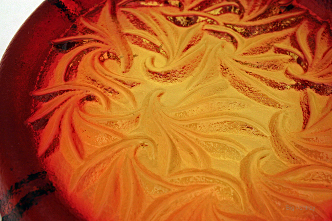 Blenko Fauna Amberina Massive Glass Ashtray