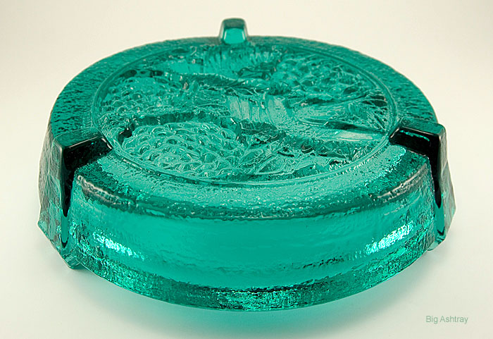 Blenko Glass Oriental Sea Green Huge Ashtray - Image 3