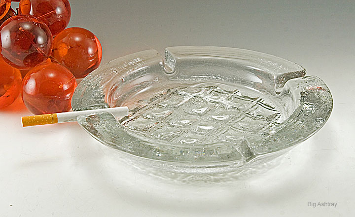 Blenko Glass Waffle Crystal Ashtray - Image 2
