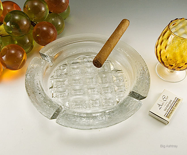 Blenko Glass Waffle Crystal Ashtray