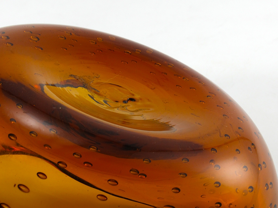 Blenko Art Glass Mid-Century Modern Ashtray in Honey - Image 3