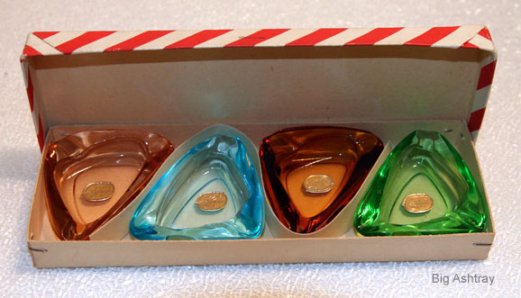 Bohemian Ashtray Set Vintage Crystal