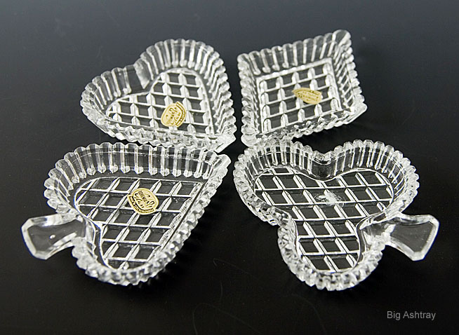 Bohemian Crystal Card Suit Ashtrays