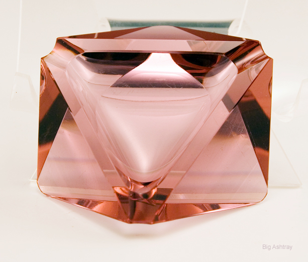 Bohemian Jewel Art Deco Era Pink Crystal Ashtray - Image 3