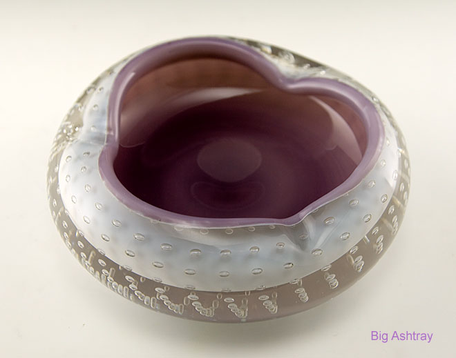 Cased Bullicante Murano Art Glass Cigar Ashtray Bowl