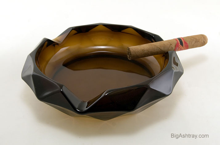 Chestnut Brown Diamond Cut Vintage Cigar Ashtray