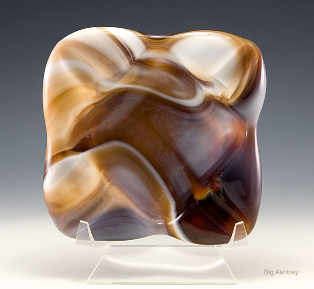 Caramel Latte Vintage Slag Glass Ashtray - Image 3